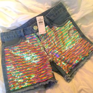 JUSTICE Flip Sequin Girls Shorts Sz 12 NWT